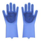 Dishwashing Gloves with Scrubber – Reusable Silicone Cleaning Gloves