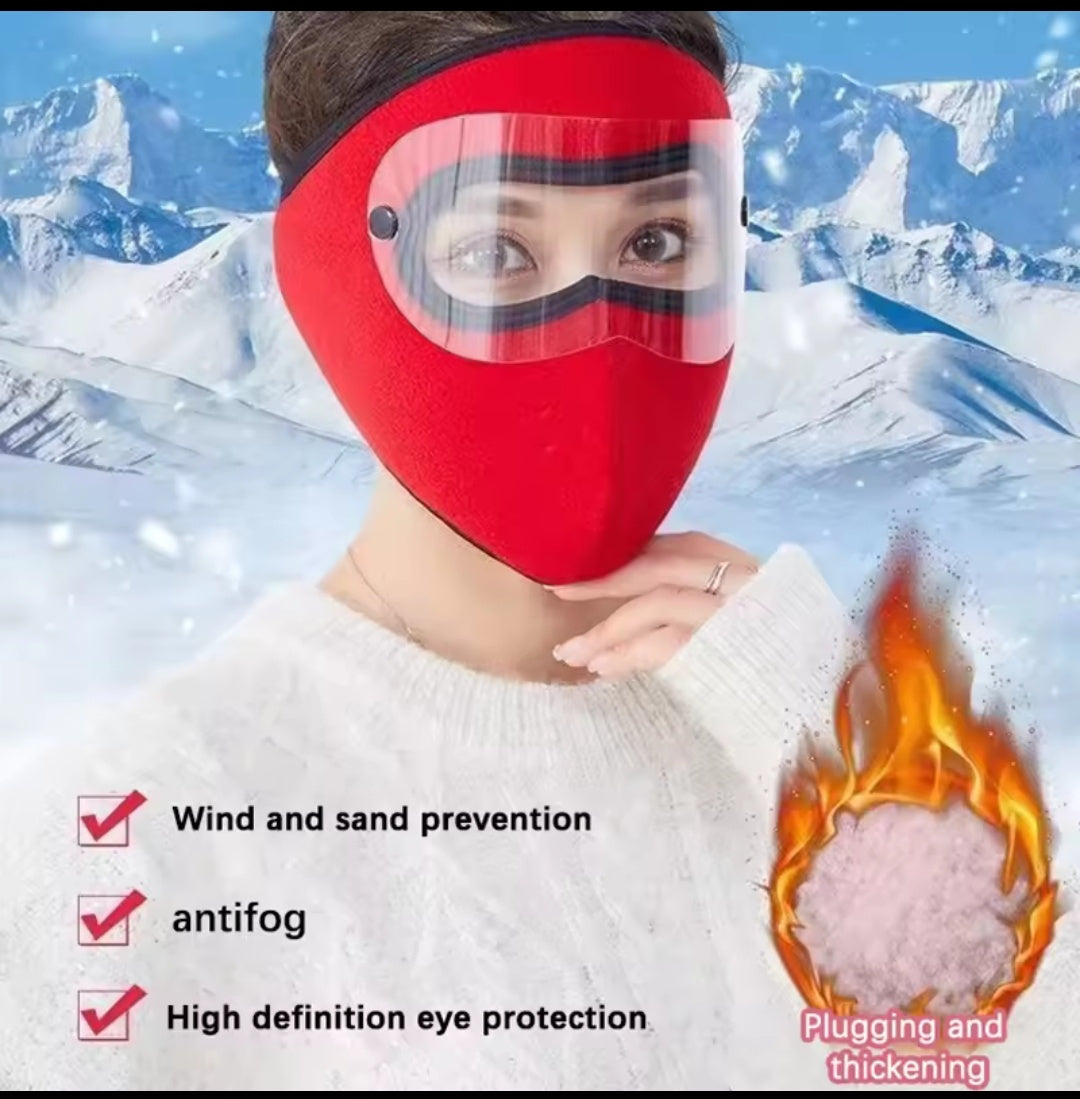 Full Face Mask with Anti-Fog Goggles | Breathable Masks (Random Color)