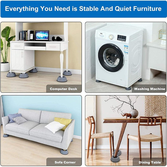 Anti-Vibration Pads for Washing Machine – Set of 4 Non-Slip Rubber