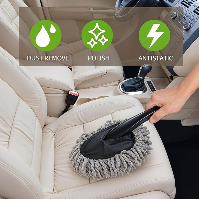 Portable Microfiber Car Duster – Compact Cleaning Brush