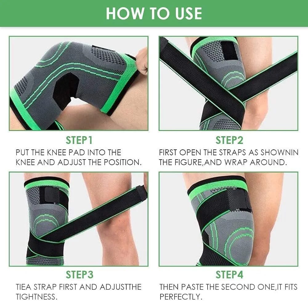 Knee Support Band – 3D Pressure Weaving Adjustable Knee Brace for Pain Relief & Injury Protection