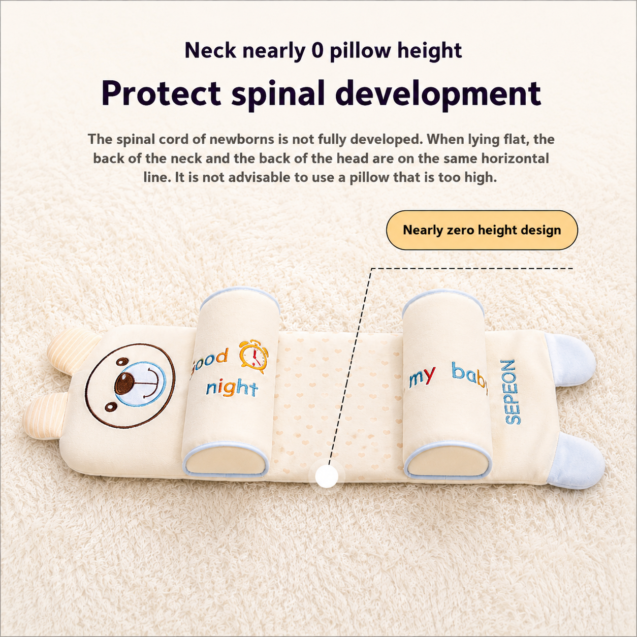Baby Head Shaping Pillow - Washable