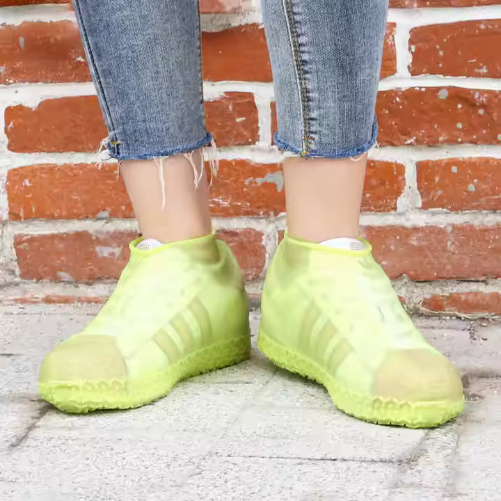 Reusable Non‑Slip Pink Silicone Shoe Covers – Waterproof, Foldable Overshoes (Large)