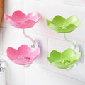 Flower-Shaped Wall-Mounted Soap Dish – Double-Layer Drain Tray with Self-Adhesive Mount
