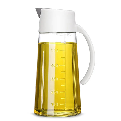 Automatic Flip-Cap Oil Dispenser – Glass Oil, Vinegar & Seasoning Dispenser