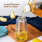 Automatic Flip-Cap Oil Dispenser – Glass Oil, Vinegar & Seasoning Dispenser