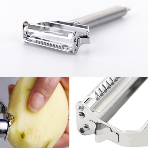 Stainless Steel 2-in-1 Vegetable Peeler & Julienne Cutter – Multi-Function Slicer & Grater