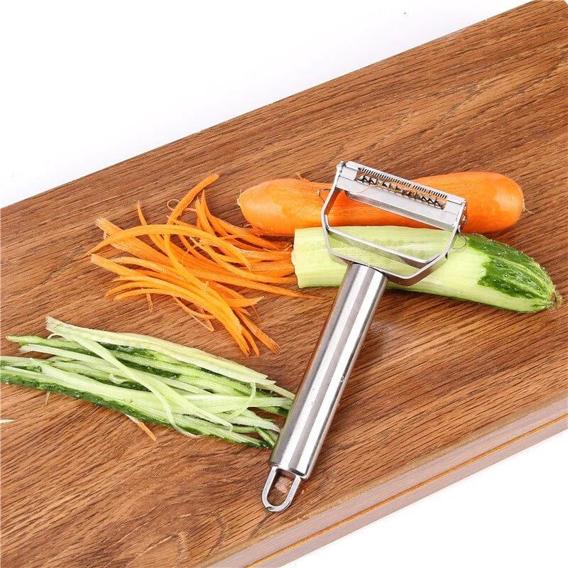 Stainless Steel 2-in-1 Vegetable Peeler & Julienne Cutter – Multi-Function Slicer & Grater