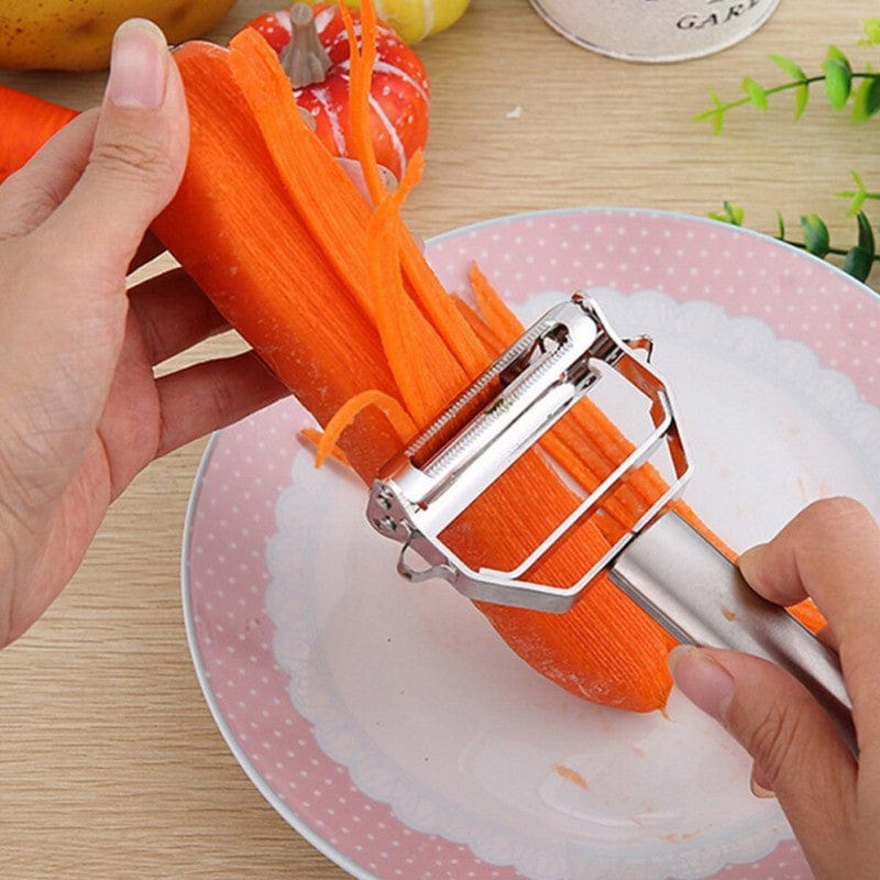 Stainless Steel 2-in-1 Vegetable Peeler & Julienne Cutter – Multi-Function Slicer & Grater
