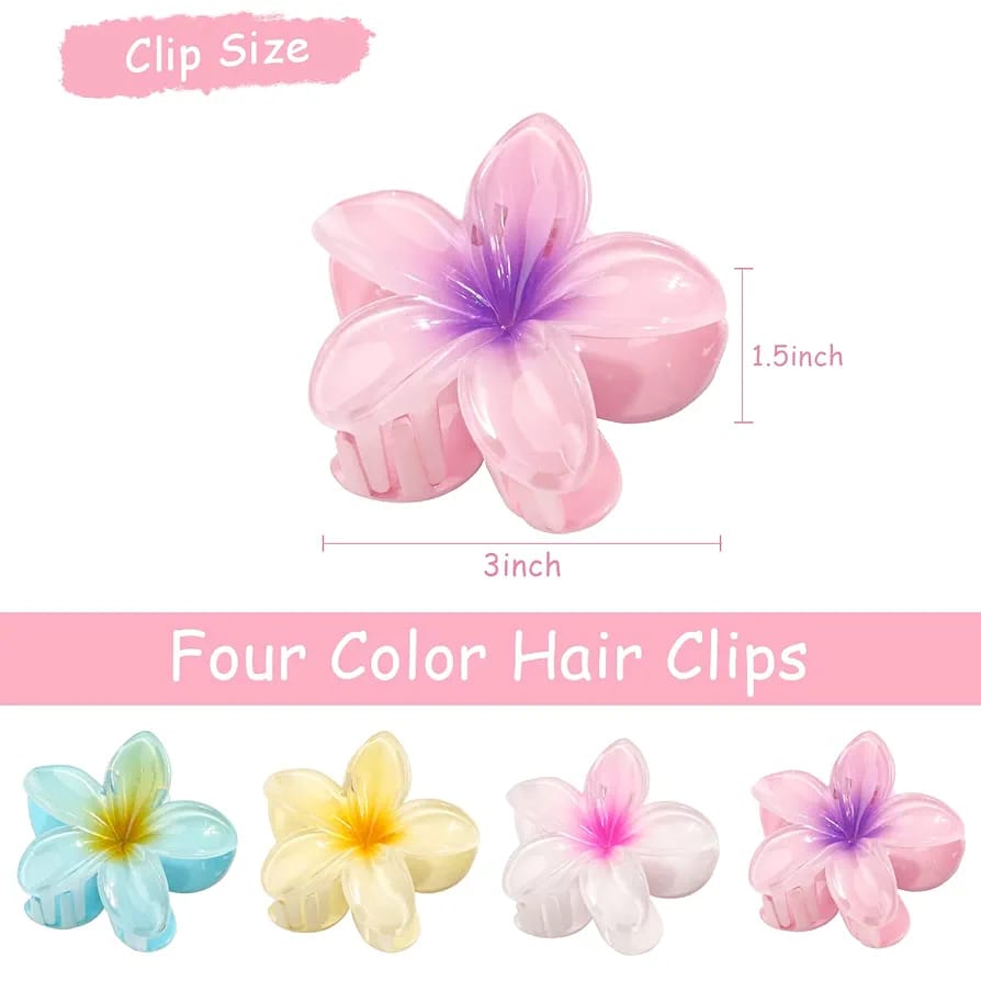 POOKIE Flower Hair Claw Clips – Pack of 2 (Random Colours)