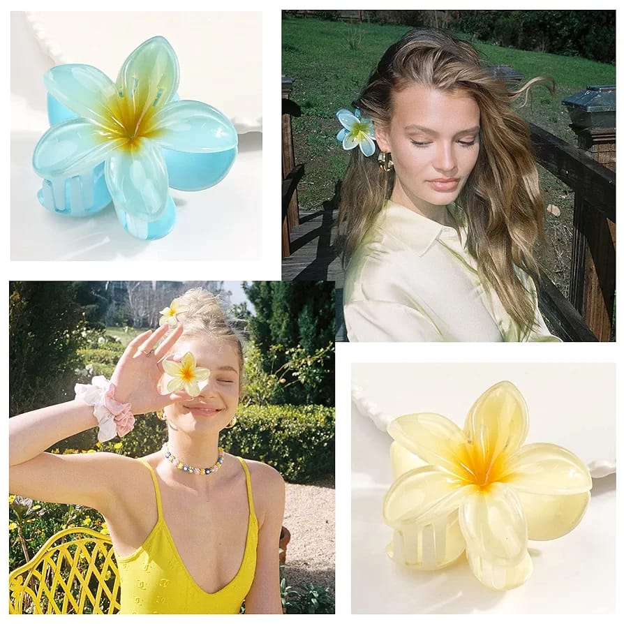 POOKIE Flower Hair Claw Clips – Pack of 2 (Random Colours)