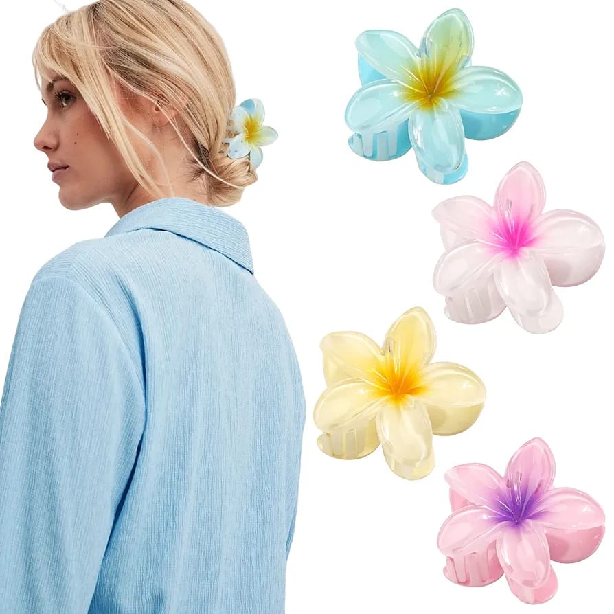 POOKIE Flower Hair Claw Clips – Pack of 2 (Random Colours)