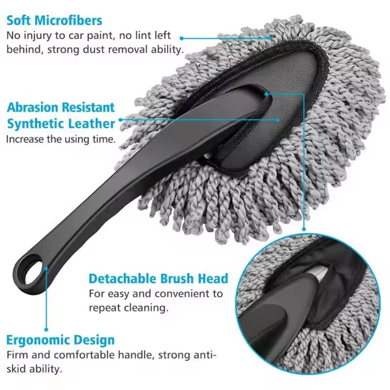 Portable Microfiber Car Duster – Compact Cleaning Brush
