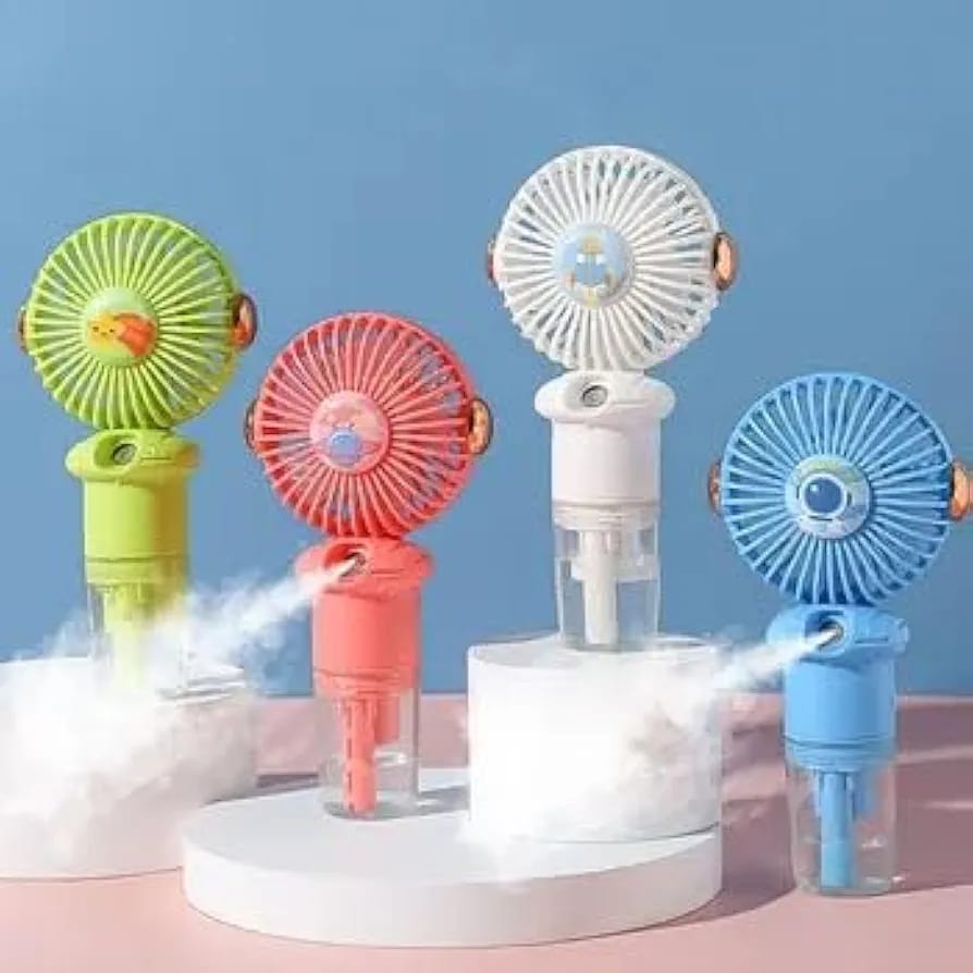 Rechargeable Mini Hand Fan with Mist Spray – Portable Cooling & Humidifier for Summer