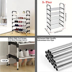 Stainless Steel Shoe Rack – 5 Tiers Heavyweight Shoe Stand & Organizer